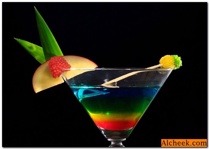 Cocktail "Rainbow": fotografije in recept kako narediti koktajl