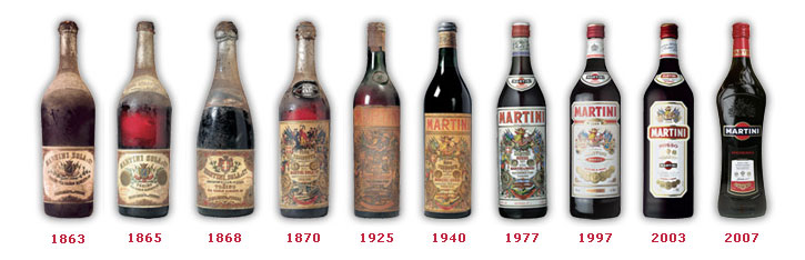 oblikovanje steklenice martini rosso čas