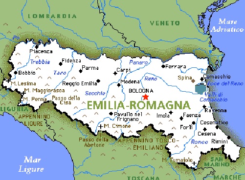 карта Емілії-Романьї