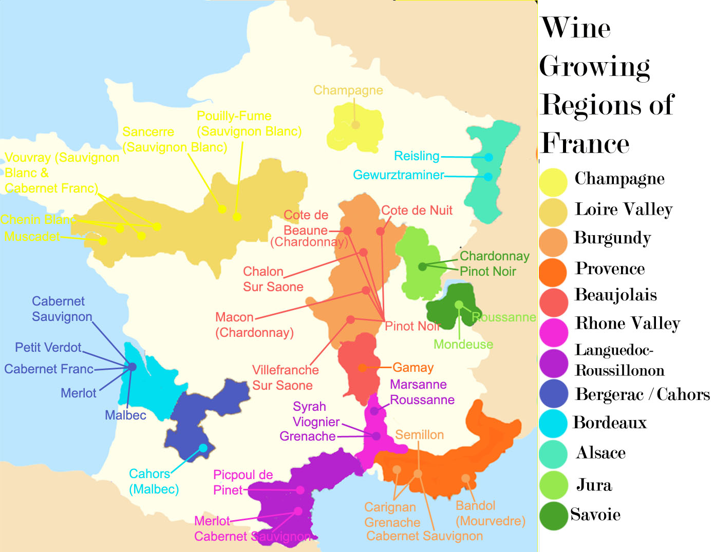 карта французских вин